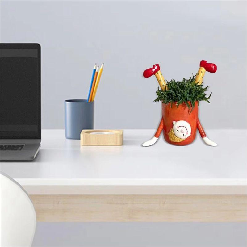 M-Modern-Inverted Girl Flower Pot Flower Pot Indoor Outdoor Succulent Plant Container Home Balcony Garden Dress Up
