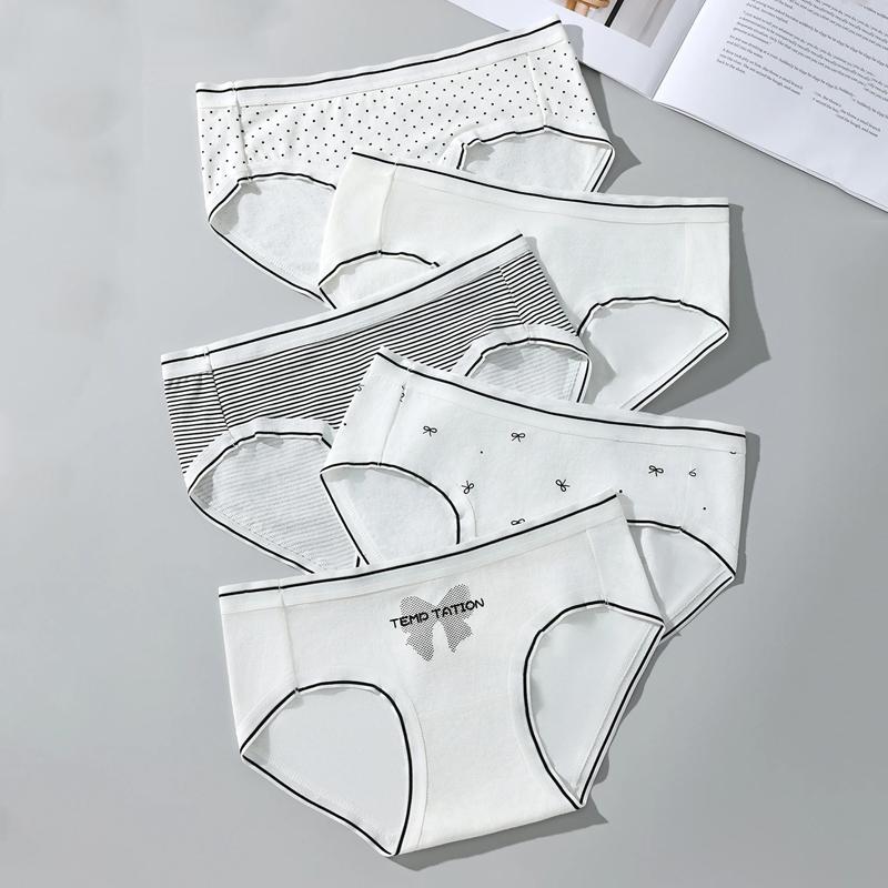

5 шт. хлопковые женские трусики дышащее нижнее белье для молодых девушек мягкие белые трусики сексуальное заниженная талия комфортное женское нижнее белье M-2XL