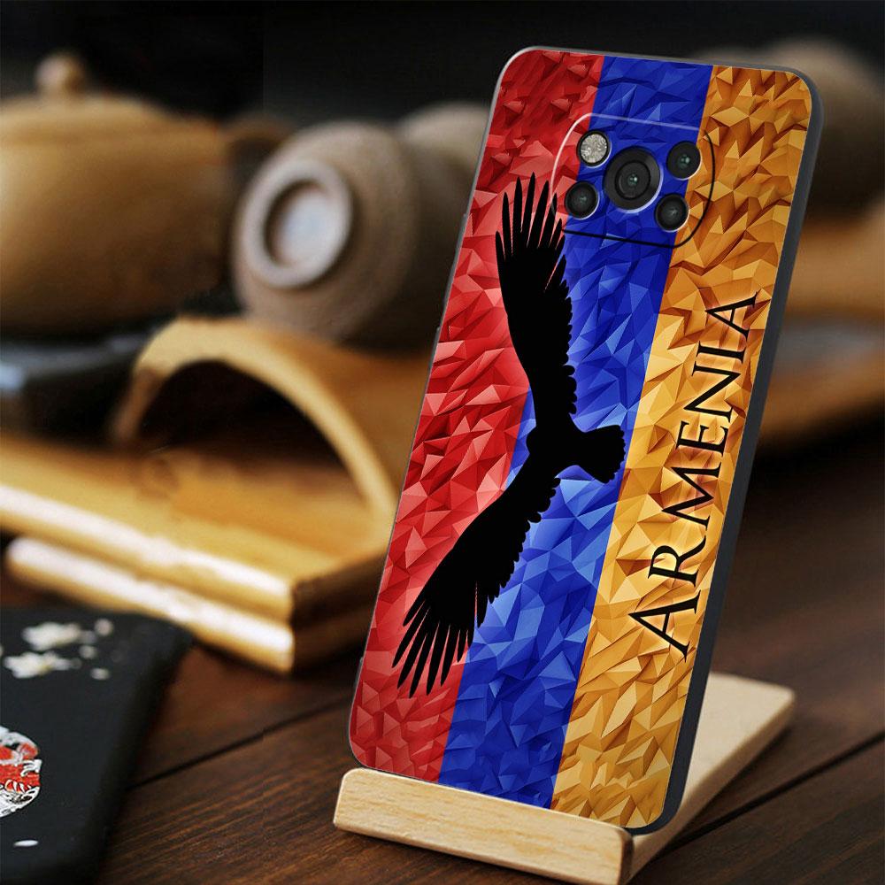 For Xiaomi POCO X4 9T 11T 10T M4 Pro 5G MI 11 Lite M3 X3 NFC F4 GT F3 Armenia Armenians Flag Phone Case Smartphone Black