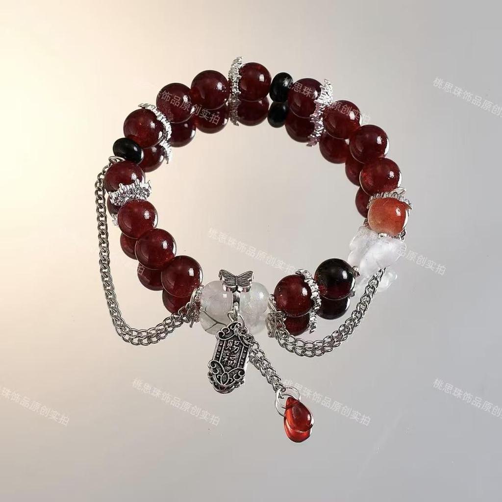 Charming Pink Crystal Floral Bracelet - Court Style Dream Gift for Girlfriend