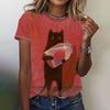 Kawaii Funny Animal Graphic Women's T Shirts Casual Oversize Short Sleeve Top Female Fashion Clothing Ladies
