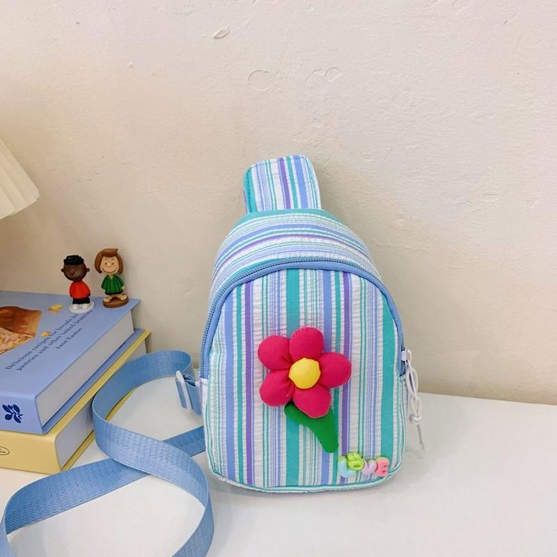 

Sling Trendy Children Bag Delightful Floral Patterns Unisex Ideal For Boys And Girls Blue Flower