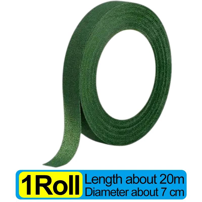 20/1Rolls Green Bouquet Floral Tapes Self-adhesive Stamen Wrapping Paper Tape DIY Flowers Decor for Florist Wedding Party Props