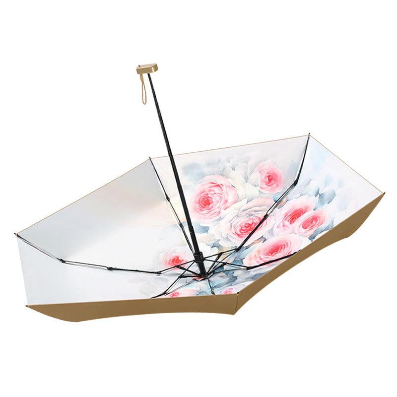 New Flat 60% Off Sun Umbrella UV Protection Card Umbrella Sun Protection Small Portable Parasol Women's Folding Mini