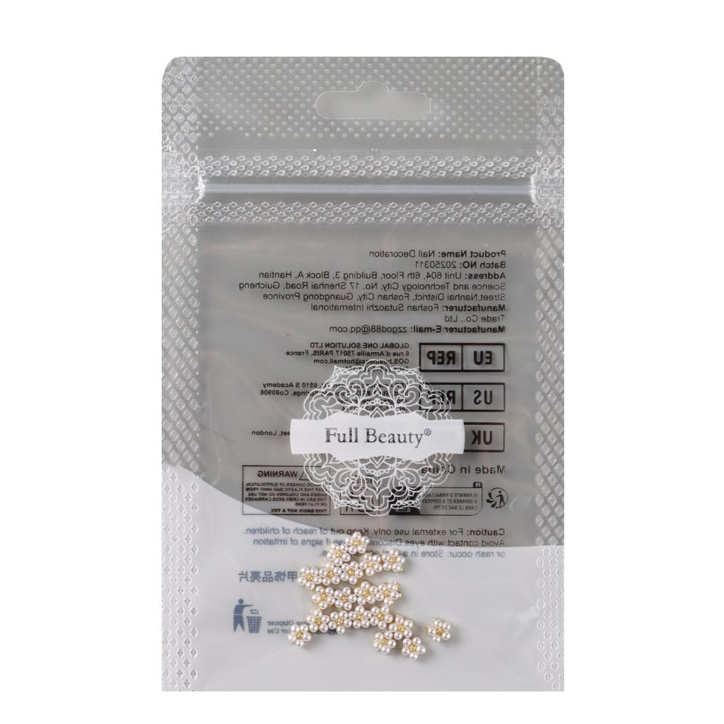 New Nail Art Jewelry Light Luxury Three-dimensional Mini Pearl Flower Mixed Small Flower Jewelry