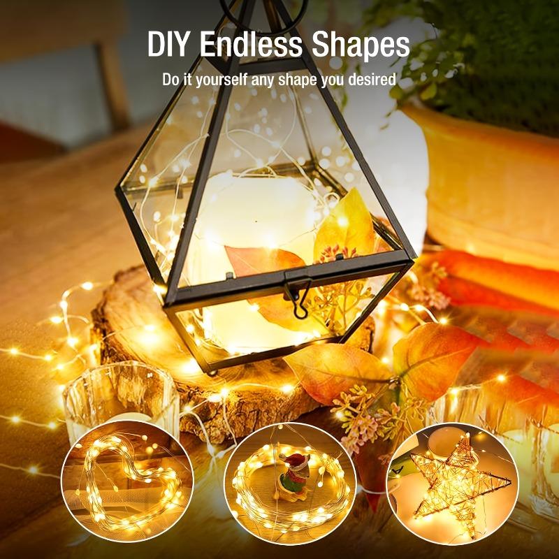 50 Packs Fairy Lights 2m 20LED Indoor Decoration Fairy Tale Light String Battery 3 Speed Modes Copper Wire Christmas Decorations
