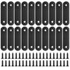 Set of 20 Stainless Steel Flat Brackets, 60x16x2mm, Black, for Furniture Fixing, Shelf Brackets, I-Shaped Brackets, and Reinforcement Plates.