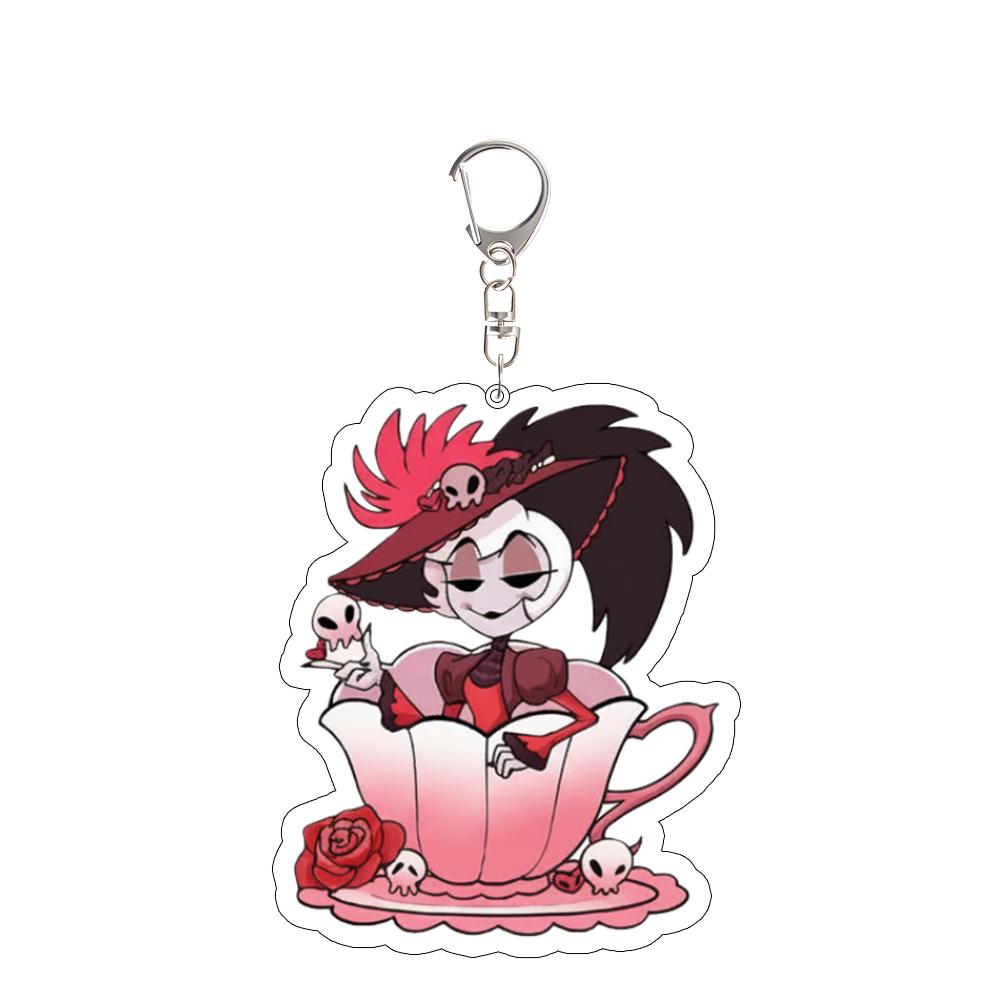 

Anime Peripherals Acrylic Keychain Alastor Adam The Exorcist Lucifer Morningstar Husk Angel Dust Backpack Accessories Gift