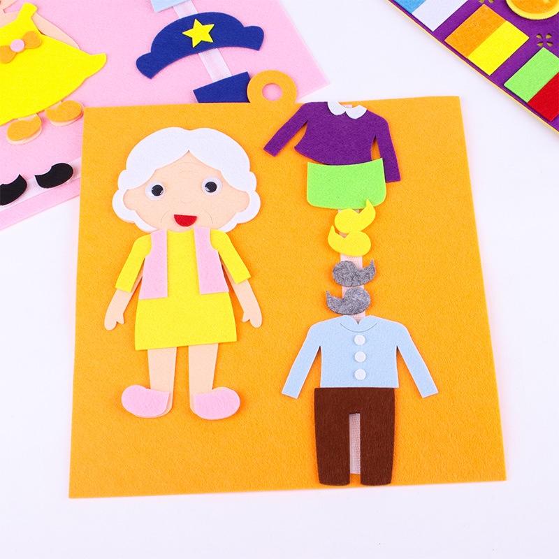 Quick Change Clothes DIY For Kids Activities Felt Toys Educational Montessori Puzzle Baby Early Education Kindergarten Toys