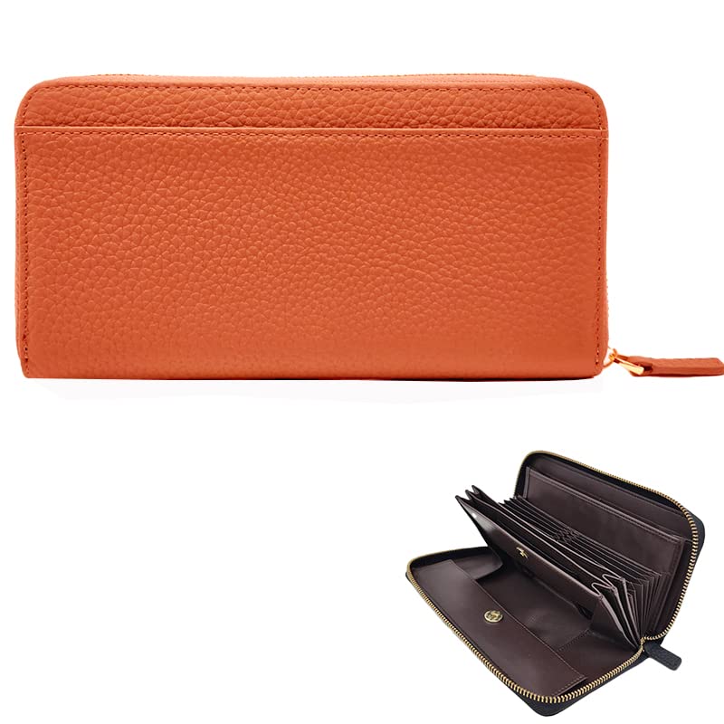 

MERCOLEDi Women s Genuine Leather Long Wallet, Popular Garcon Brand, Wide-Opening Coin Purse, Box-Shaped Design, Large Capacity, Stylish, Cute,