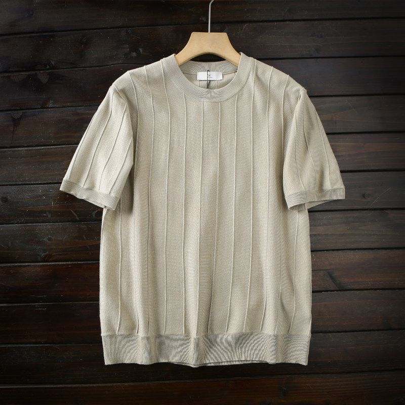 Cabinet Goods Are Not Expensive Offline 389+240G Heavy Men's Summer Thin Cool Feeling Skin-friendly Knitted Short sleeve T-shirt Base