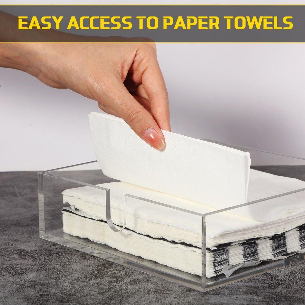 Transparent Napkin Holder Acrylic Tissue Paper Dispenser Case Guest Towel Holder  Bathroom