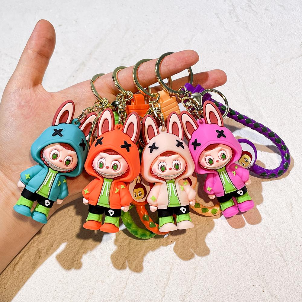 

Cute Anime Labubu Bucktooth Sheep Car Keychain for Bag Doll Keyring Men Women Gifts