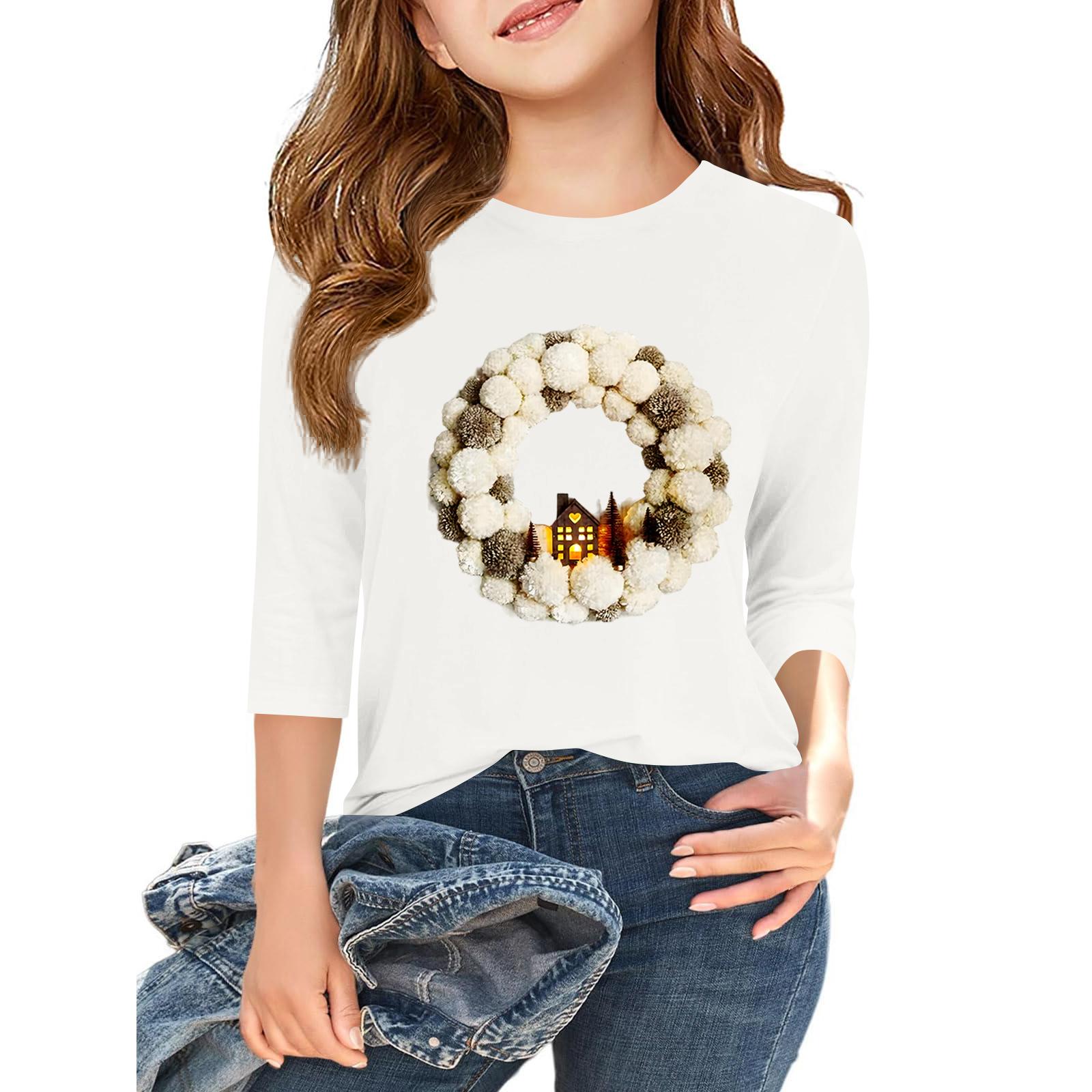 

Детская повседневная футболка с круглым вырезом и принтом «День независимости» с рукавом 3/4 160 белый