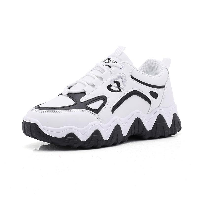 Scarpe da Donna Primavera Nuove Scarpe da Papà Femminili Versione Coreana Sneakers in Pelle con Suola Spessa Scarpe Casual da Studente