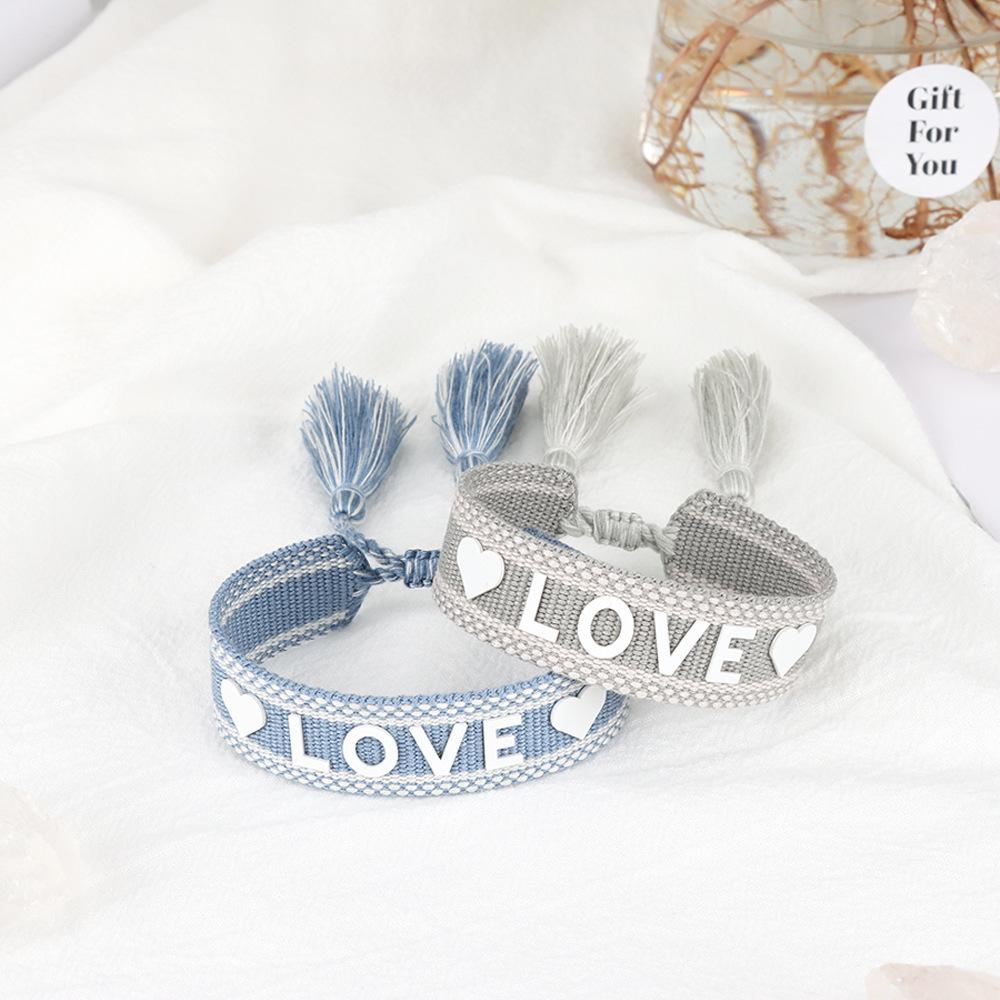 Silicone Letter Woven Bracelet: Women's Handmade Tassel Bracelet Gift