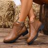 New Martin boots for autumn and winter, low-heeled belt buckles, boots, plus-size boots