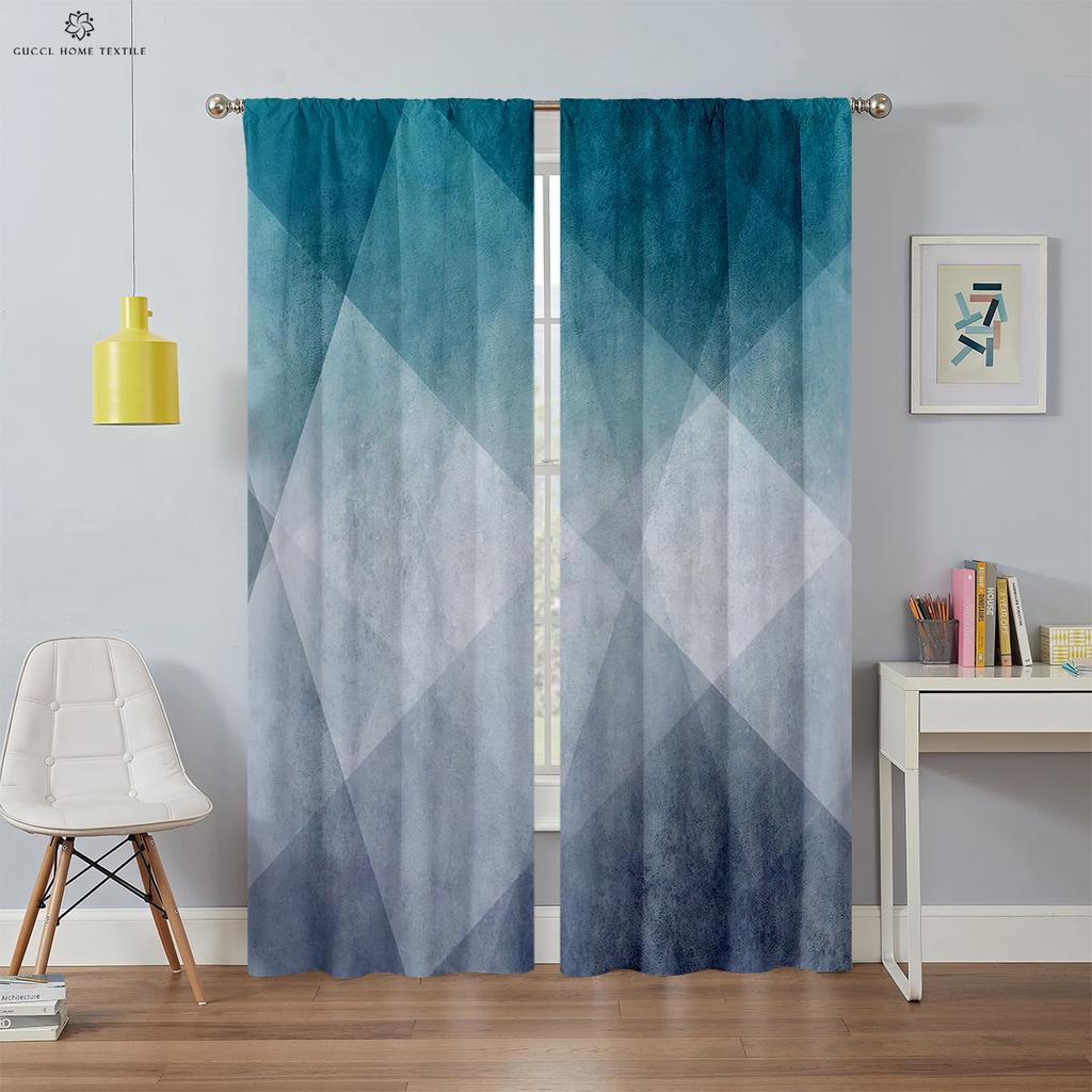 Simple Geometric Creative Pattern Curtain Rod Pocket Decorationation Modern Home Decoration Bed Room Living Area Kitchen Quality