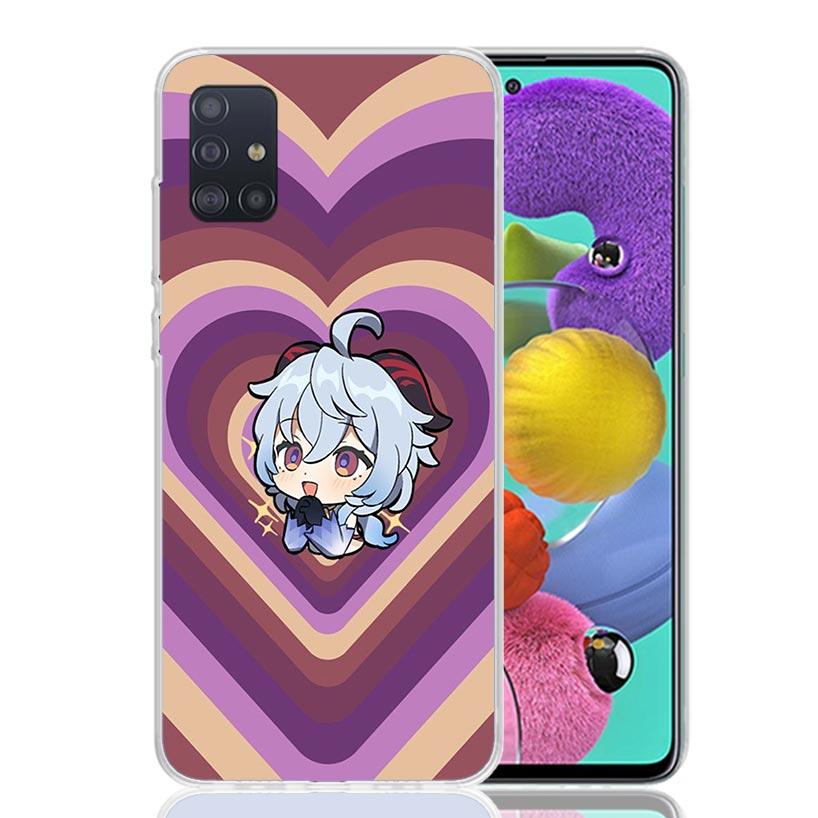 

Cartoon Cute Love Genshin Impact Phone Case For Samsung Galaxy A52 A32 A22 A12 A02S A50S A30S A51 A31 AA71 Note 20 Ultra 10 S10 Samsung Note 10