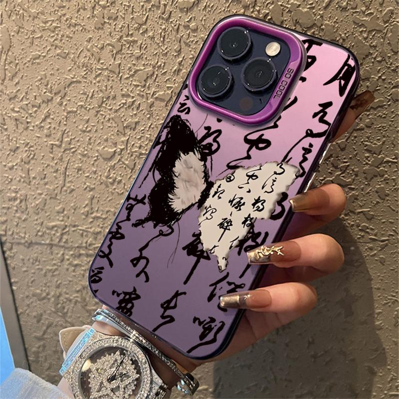 Dark Butterfly Electroplate Silver IMD Phone Case For iPhone 16 Pro Max 15 14 13 12 11 Pro XR XS 7 8 Plus Shockproof Back Cover