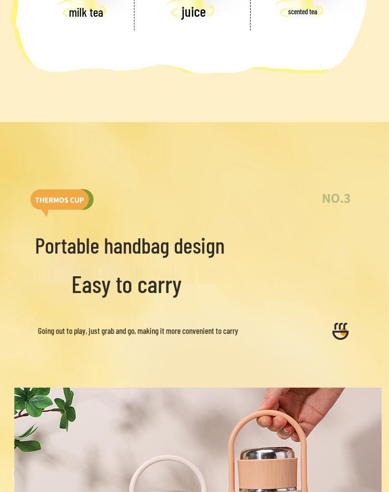 Stylish Large-Capacity Gradient 316 Stainless Steel Insulated Tea Cup, Portable and Convenient.