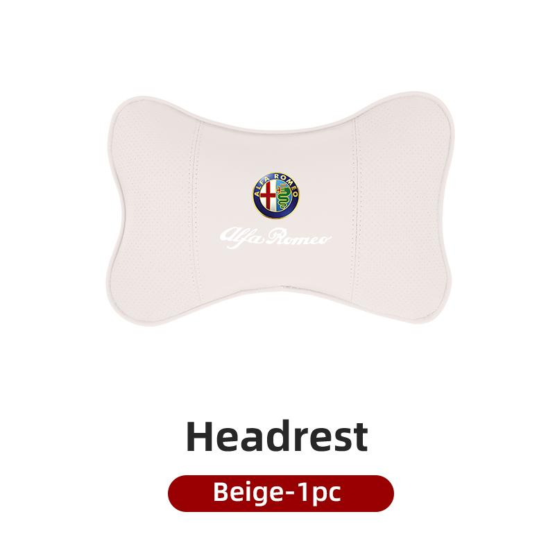 BBDK7 Leather Car Seat Neck and Back Pillow Breathable Accessories For Alfa Romeo 159 Giulietta Giulia 147 Mito 156 166 GT
