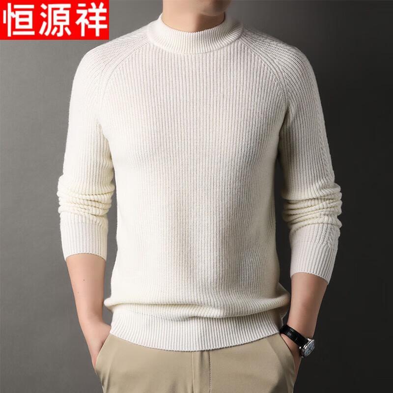 Мужской свитер с круглым вырезом Hengyuanxiang из 100% овечьей шерсти L