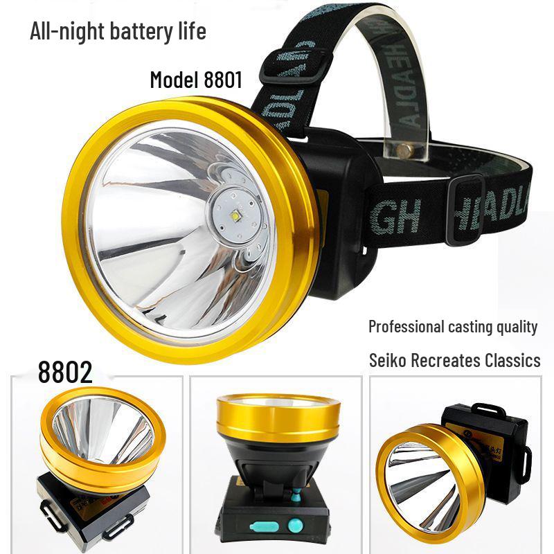 Rechargeable Super Bright LED Headlamp - Waterproof, Long-Throw, Lithium Battery for Mining and Fishing