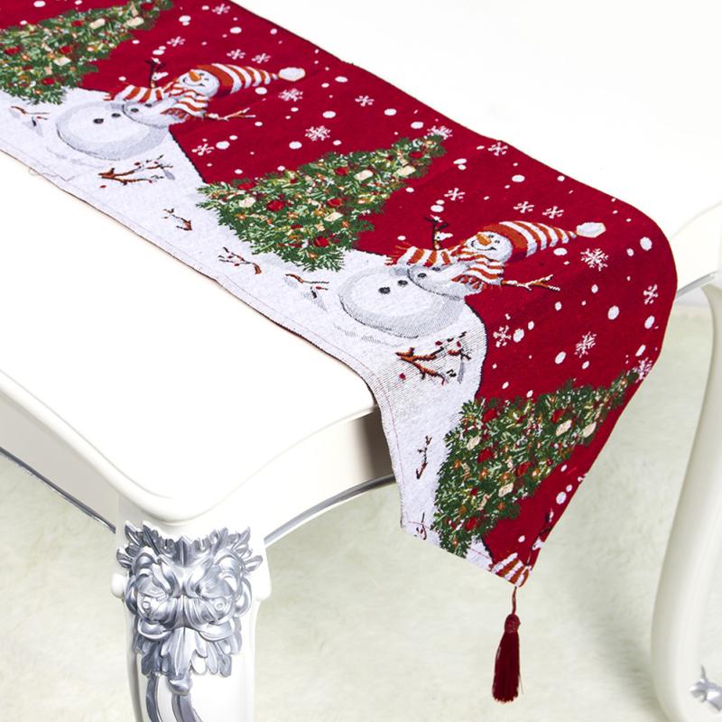 180X34CM Weihnachtsserie Druck Tischläufer Matte für Heimparty Dekoration