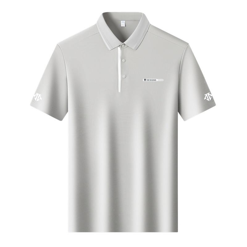 T-Shirt Short-Sleeved Loose Medium-Green Men'S Lapel Business Casual Polo Shirt Father Dress High-End Top