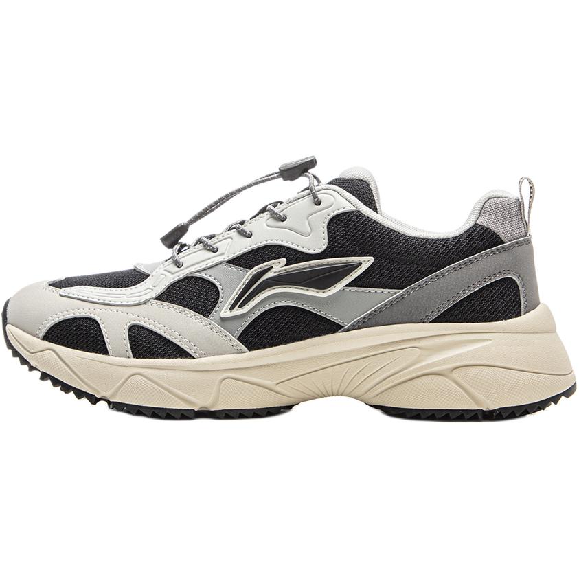 Li Ning Kids Sports Lifestyle Series Comfortable Versatile Durable Lightweight Shock Absorption Low Top Casual Shoes Kids sneaker Black Gray YKCV205-5