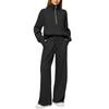 Fashionable Women's Two-piece Zipper Sweatshirt Wide-leg Sweatpants Casual Suit