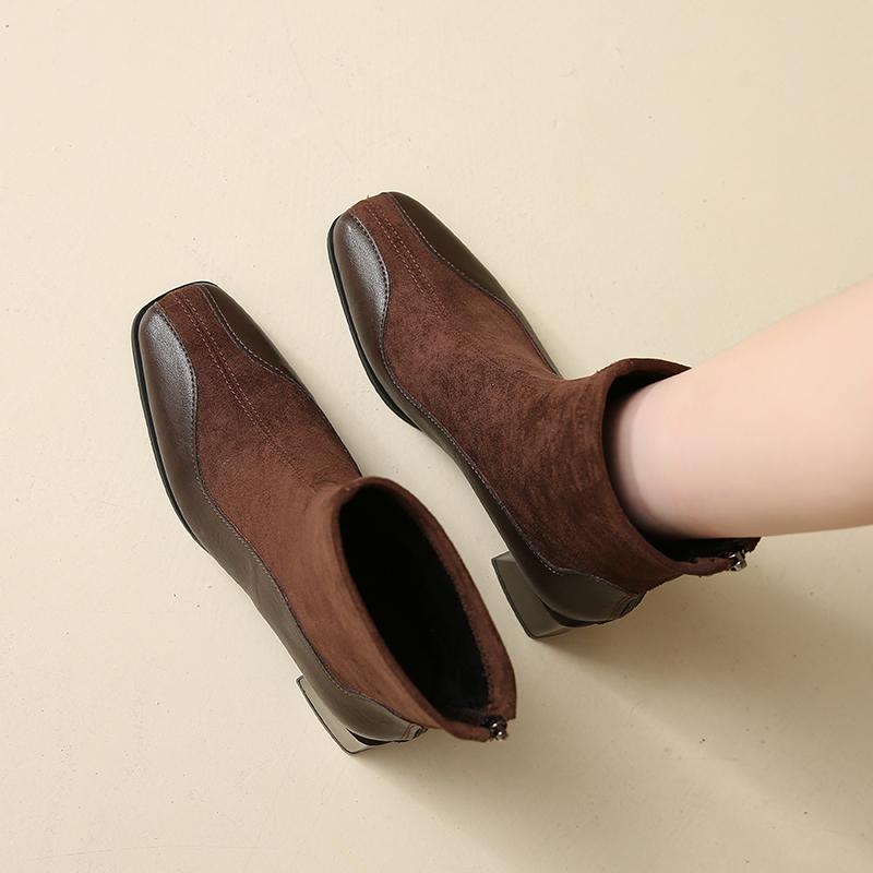 Fashion Elegant Women Ankle Boots Trend New High Heels Shoes Square Toe Chunky Chelsea Fashion Boots 2025 Winter Party Pumps Sexy Botas
