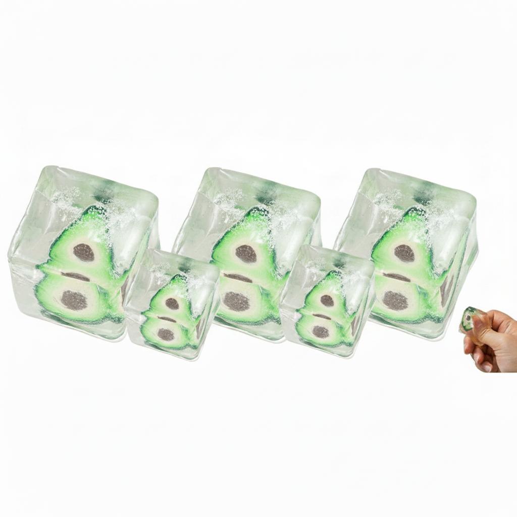 Kids  Childrens Slow Rebound Ice Cubes Squishy Squeeze Toy - Stress Relief Sensory Fidget for Adults, ADHD Autism Relax, Party Favors Gift Presents