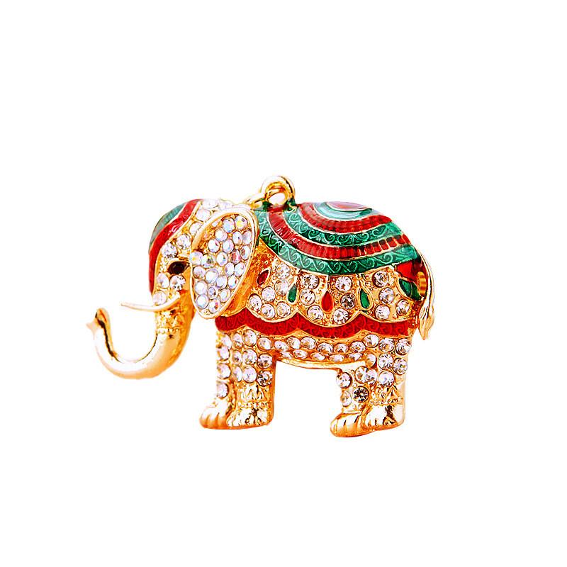 Adorable Elephant Metal Keychain With Sparkling Rhinestones Perfect For Gifts And Accessories