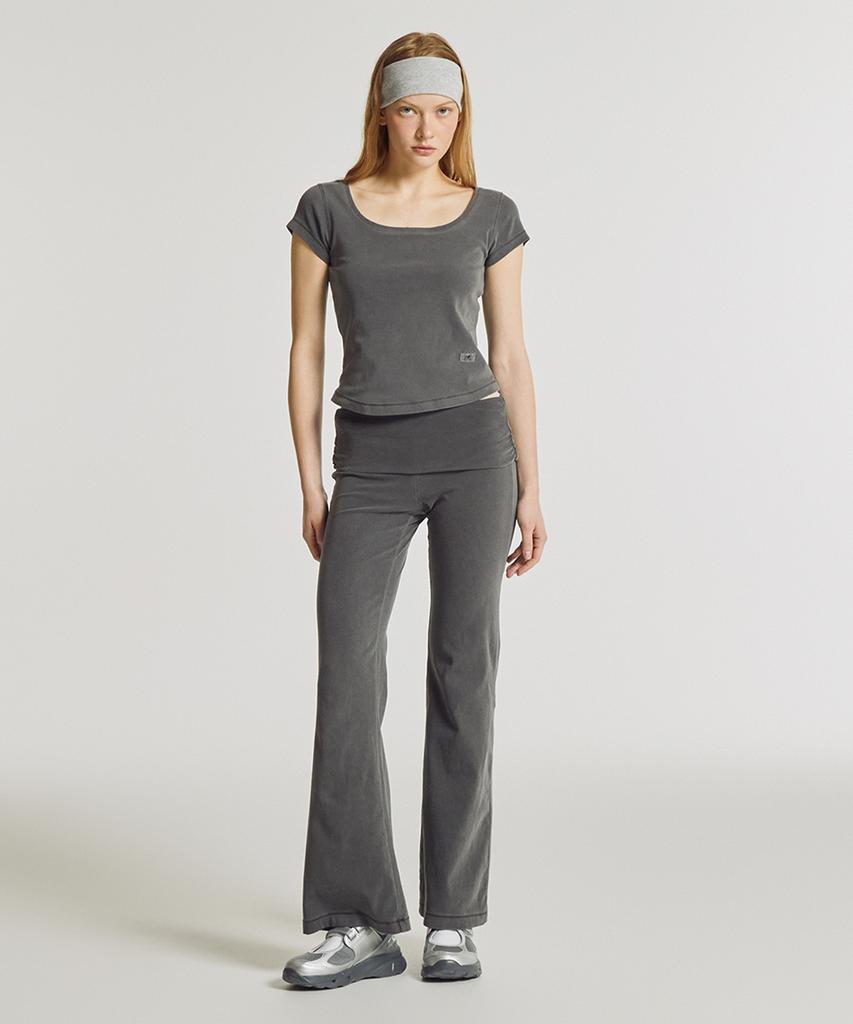 Nyuballanseu Nbmlg2W472 / Women Fitted Folded Flare Pants (Dyeing Charcoal)