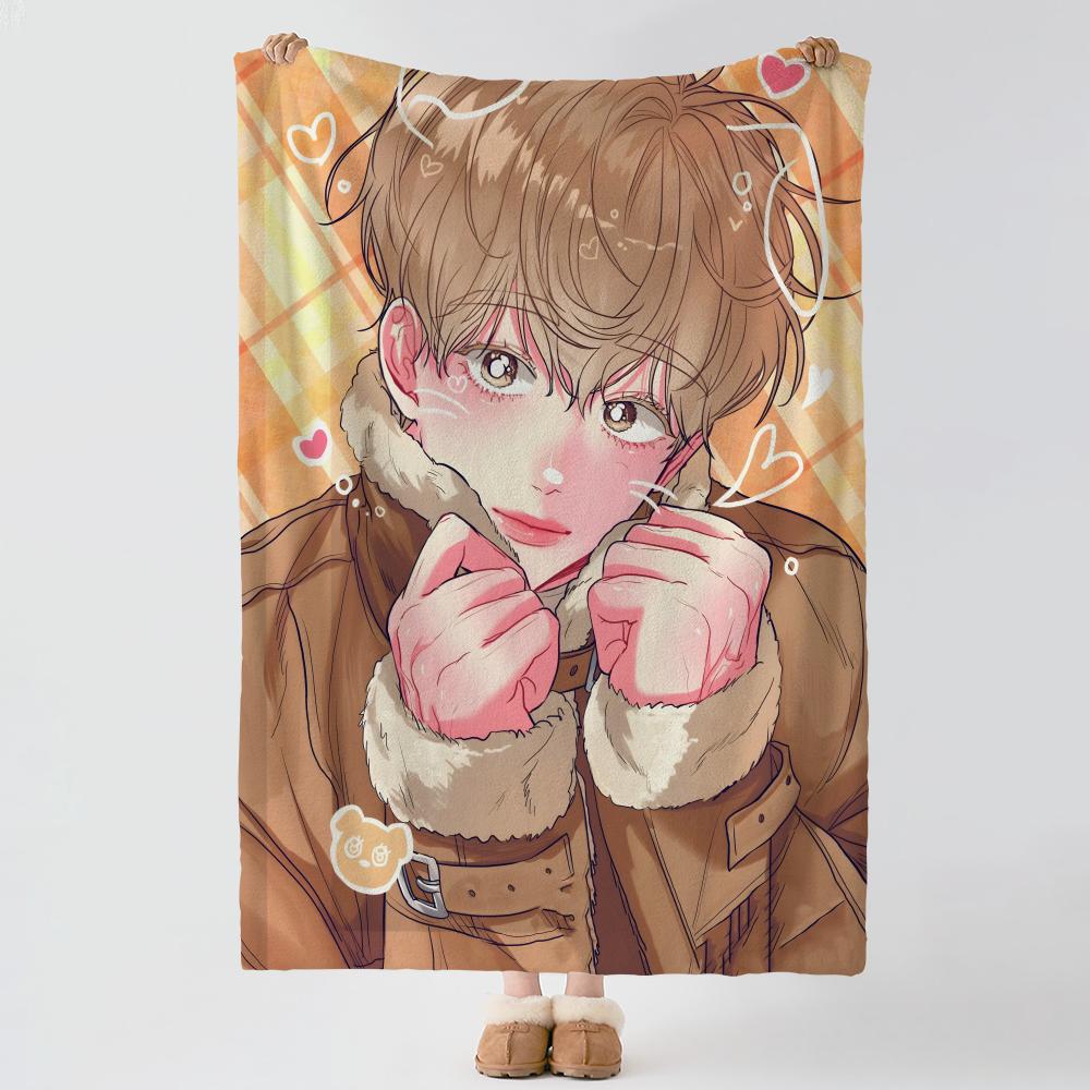Manhwa PPearl Boy Throw Soft Warm Flannel Blanket Multiuse Throw for Bed Sofa Office Air Conditioning Nap Blanket