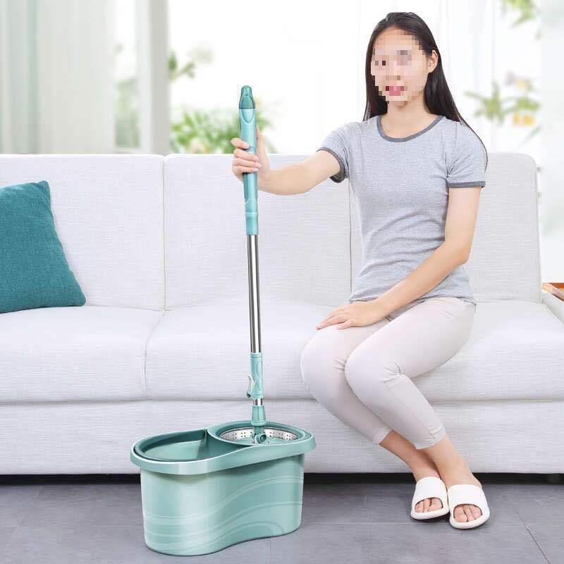 Stainless Steel Dual-Use Rotary Mop with Replaceable Mop Head