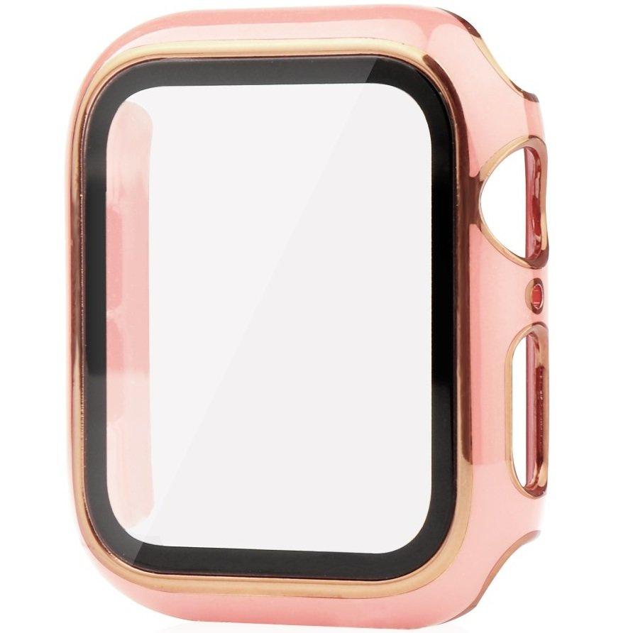2in1 Case + Tempered Glass for Apple Watch 7/8/9 45mm - Pink / Gold