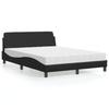 Vidaxl Bed With Mattress, Black, 140X190 Cm, Faux Leather