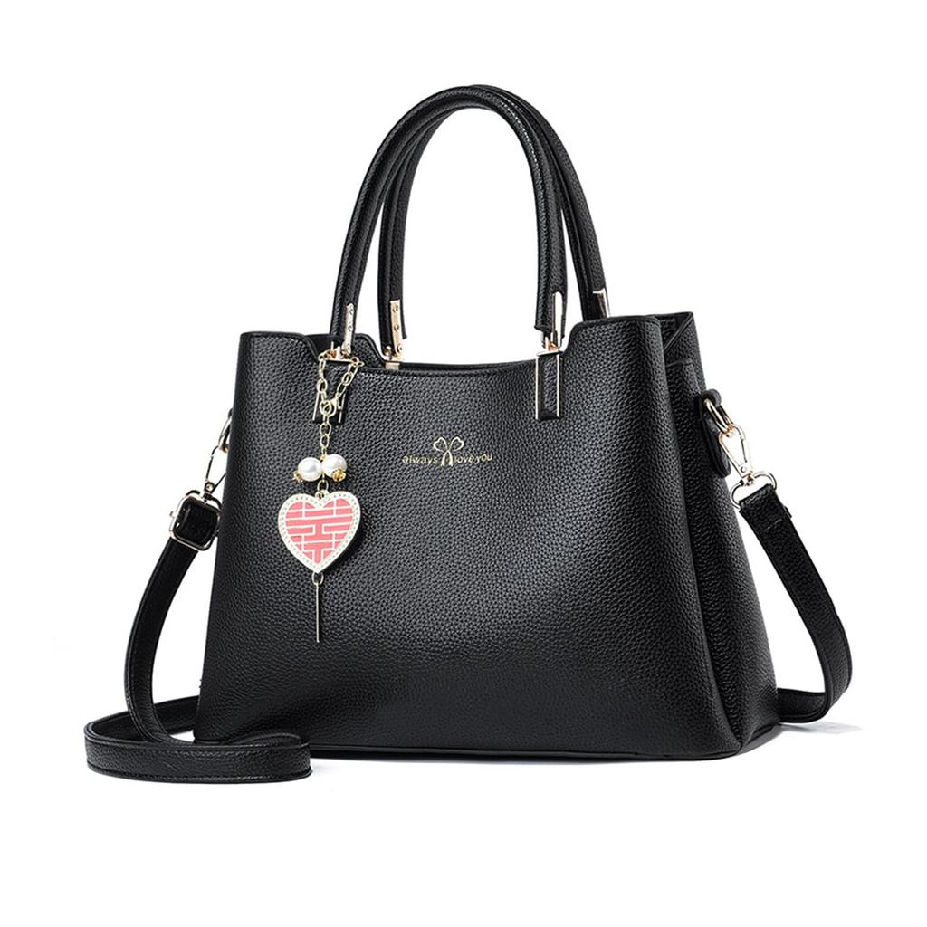 Shoulder Bag for PU Many Shoulder Black NICOLE&DORIS Women, Handbag, Crossbody, Leather, 2-Way, Cute, Pockets, Dividers, Popular, Waterproof, Women's