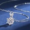 2024 Snowflake Necklace: Japanese & Korean Design, Four-Claw Pendant, Simple Women's Clavicle Jewelry