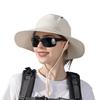 New Summer Ponytail Bucket Hats For Women Outdoor Sunshade Large Brim Cap Lady Climbing Fishing Breathable Empty Top Hat Female