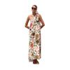 Women's Summer One Shoulder Sleeveless Dresses Floral Flowy Ruffle Maxi Sundresses Casual Boho Beach Party Wedding Guest Dresses for Women