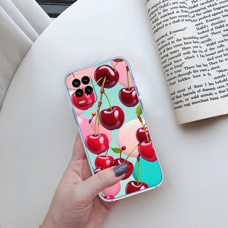 Kirsch-Sommerfrucht Transparente Handyhülle für Motorola Moto Edge Plus G200 G23 E13 E15 E20 E30 G62 G71 G72 G75 G24 G15 Power