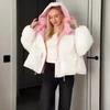 Detachable Hood Sleeves Puffy Padded Jacket  Oversized Thick Winter Warm Chic Office Daily Women Coat