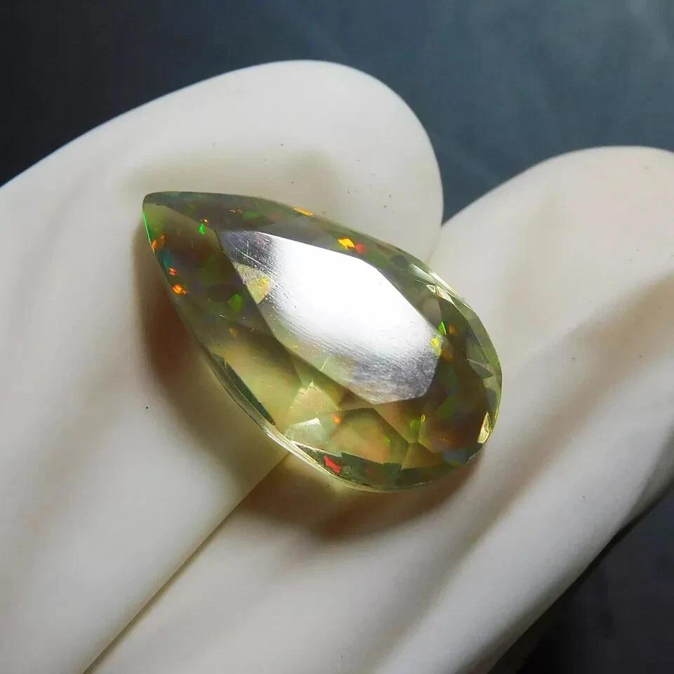 Stunning New Fire Opal A++ Natural Pear Cut 7.10 Ct Certified Loose Gemstone