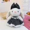 New Cute Lop-eared Rabbit Bear Black Plaid Princess Dress Long-eared Rabbit Toy Plush Doll Bag Doll