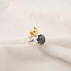 Round Moss Agate Stone Promise Sisters Day Eternity Statement Ring 925 Silver RR-58-37
