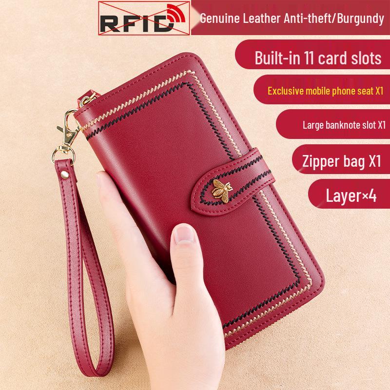 Women s Long Genuine Leather Wallet - Large Capacity Clutch Bag